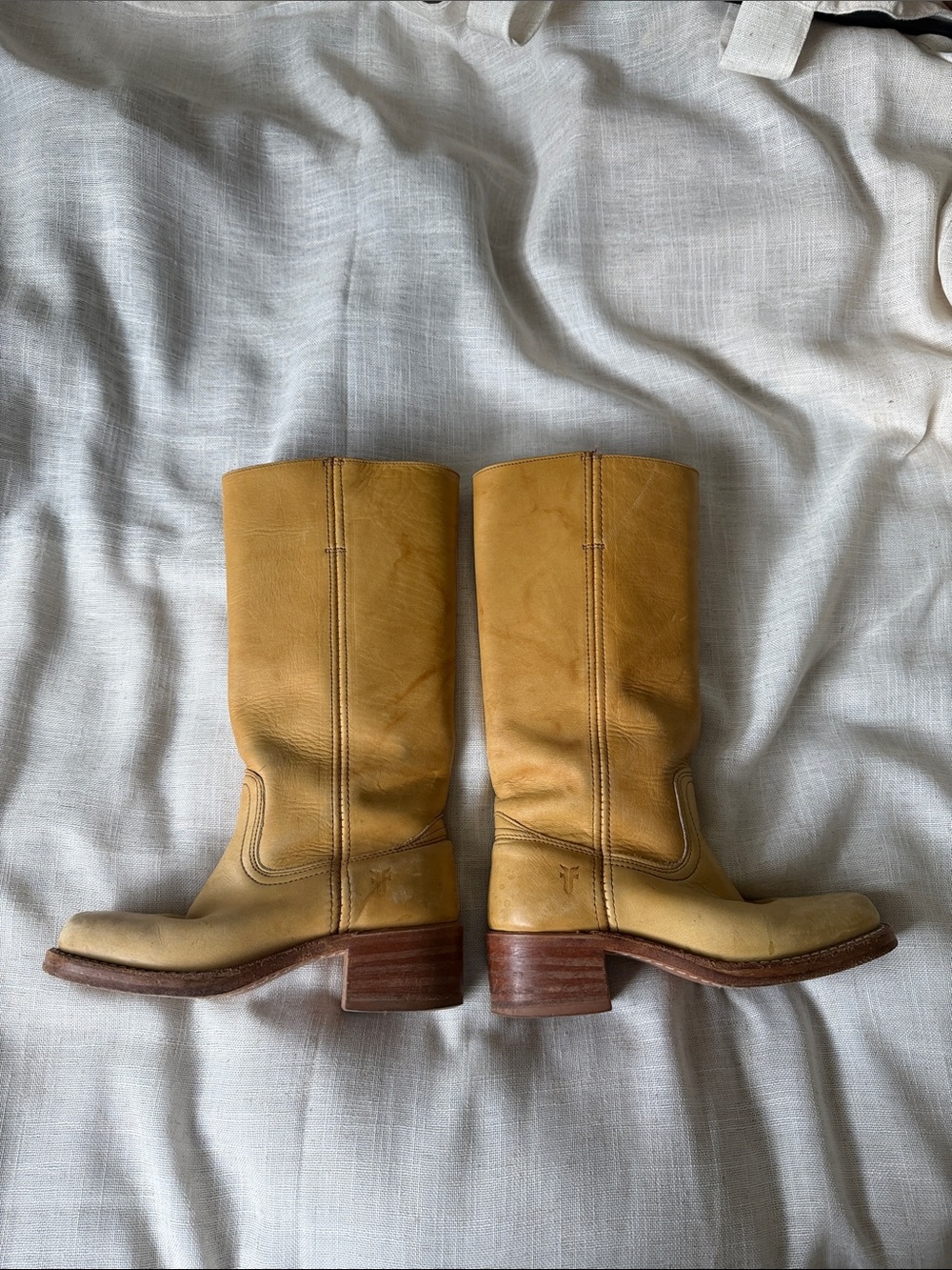 Frye Women's Wheat Leather Lace-Up Mid-Calf Boots